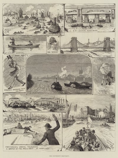 The University Boat-Race by Alfred Courbould